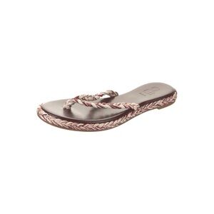 Antolina Leather Woven Flip Flop Sandals